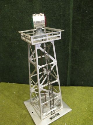 Lionel 394 O Scale Silver Beacon Light Tower Aluminum W/ Signal Vintage 3