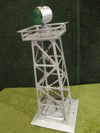 Lionel 394 O Scale Silver Beacon Light Tower Aluminum W/ Signal Vintage 5