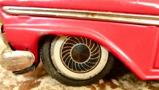 Vintage HAJI JAPAN FORD FAIRLANE CONVERTIBLE 1950 ' s 1950s Tin FRICTION TOY CAR 2