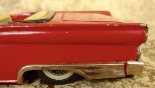 Vintage HAJI JAPAN FORD FAIRLANE CONVERTIBLE 1950 ' s 1950s Tin FRICTION TOY CAR 4
