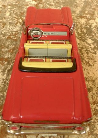 Vintage HAJI JAPAN FORD FAIRLANE CONVERTIBLE 1950 ' s 1950s Tin FRICTION TOY CAR 7
