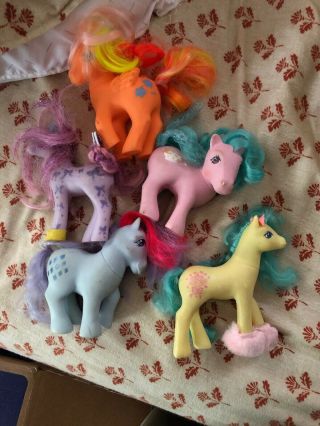 Vintage My Little Pony Set Hasbro 5 Ponies In Total