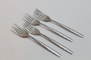 4 Vintage Oneida Community Via Roma Stainless Steel Flatware Youth Forks (2nd)