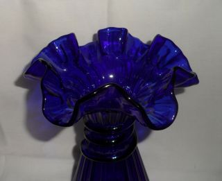 Vintage Fenton Wheat Vase Cobalt Blue,  7 ½” tall,  made in 1983 - 1984 2