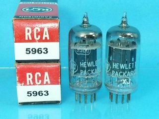 Rca 5963 12au7 Ecc82 Vacuum Tube Match Pair 1958 Black Plate D Foil Getter R100