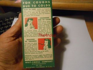 Vintage Bottle of Wait ' s Green Mountain Cough Syrup 3