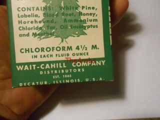 Vintage Bottle of Wait ' s Green Mountain Cough Syrup 4