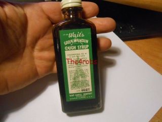 Vintage Bottle of Wait ' s Green Mountain Cough Syrup 5