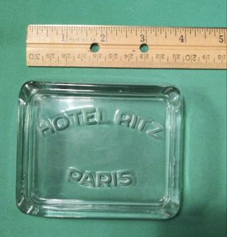 Vintage HOTEL RITZ PARIS Glass Ashtray 1950s 2