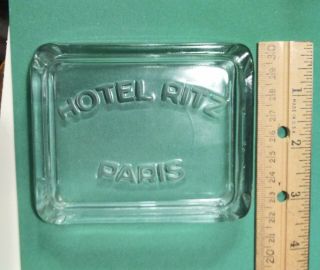 Vintage HOTEL RITZ PARIS Glass Ashtray 1950s 3
