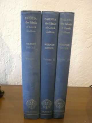 Paideia: The Ideals Of Greek Culture,  3 Vol Set,  Vintage