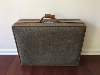 Vintage Hartmann 26” X 19” X 8” Tweed Leather Trim Luggage Suitcase