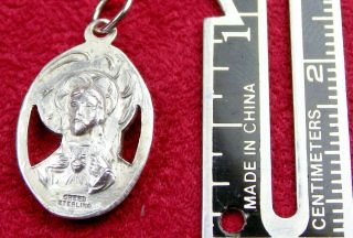 Vintage Carmelite Nun ' s Sterling Silver Lourdes Shrine Pilgrimage Rosary Medal 3