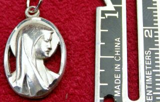 Vintage Carmelite Nun ' s Sterling Silver Lourdes Shrine Pilgrimage Rosary Medal 4