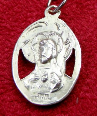 Vintage Carmelite Nun ' s Sterling Silver Lourdes Shrine Pilgrimage Rosary Medal 6