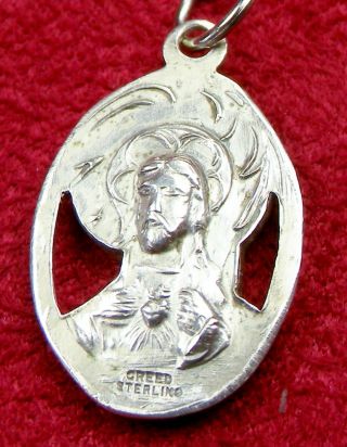 Vintage Carmelite Nun ' s Sterling Silver Lourdes Shrine Pilgrimage Rosary Medal 8