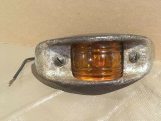 Vintage Kd 541 Side Marker Light Amber Glass Lens Cast Iron