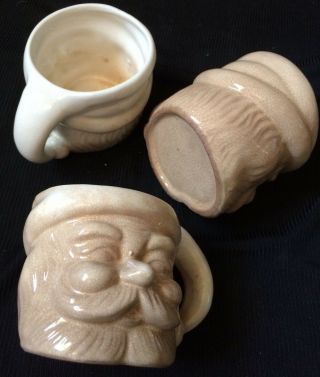 Vintage Santa Face Mug Cup Set Of 3 Japan