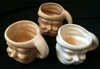 Vintage Santa Face Mug Cup set of 3 Japan 2