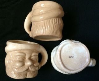 Vintage Santa Face Mug Cup set of 3 Japan 3