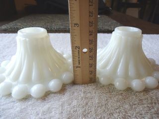 Vintage Set Of 2 Milk White Glass Candle Holders 