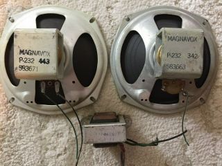 Vintage Magnavox 6v6 Push Pull Tube Amp Output Transformer & 2 Alnico Speakers