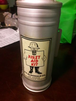 Mcdonald Metal Tube First Aid Kit Supplies Vintage 50s 60s