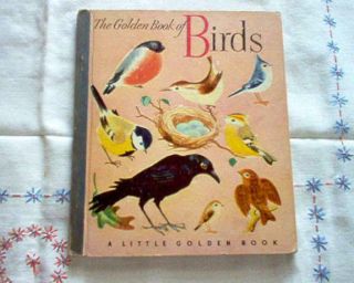 A Little Golden Book,  Vintage 1940s,  Golden Book Of Birds,  Blue Spine