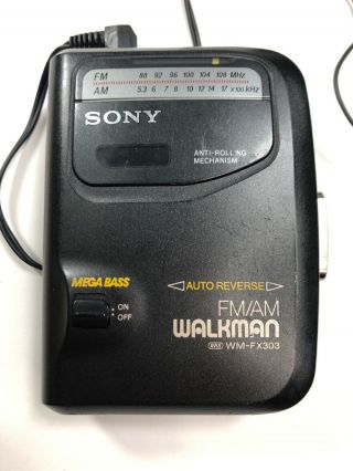 Vtg Sony Wm - Fx303 Walkman Am/fm Radio Cassette Player W/ Headset And Batteries