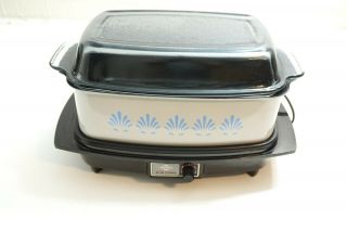 Vintage West Bend Electric Slow Cooker / Griddle With Glass Lid Great