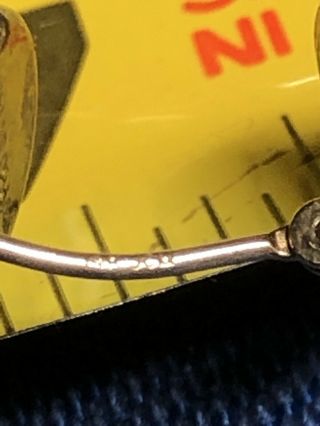 Vintage Sterling Silver 14k gold Post and Rope 1 3/8 diameter Hoop Earrings 2