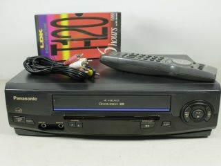 Panasonic Omnivision Vcr Pv - V4021 With Remote Control A/v Cable And Tape