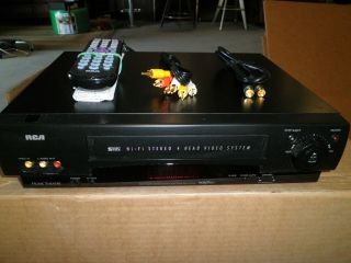 Rca Hi Fi 4 - Head Vhs Vcr Vr - 725hf With Remote And Cables S - Video