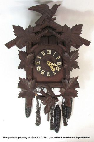 Vintage Germany Cuckoo Clock Hubert Herr - For Repair Parts