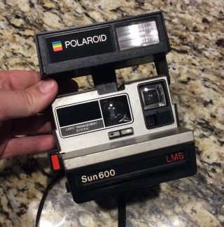 Vintage Polaroid Sun600 Lms Instant Black Camera