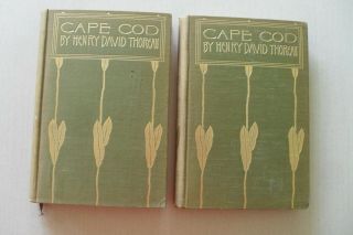 Cape Cod By Henry David Thoreau - 2 Volume Set - Houghton & Mifflin & Co. ,  1896