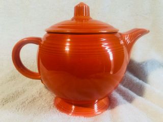 Vintage Fiestaware Medium Teapot Radioactive Red 3