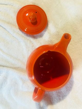 Vintage Fiestaware Medium Teapot Radioactive Red 5