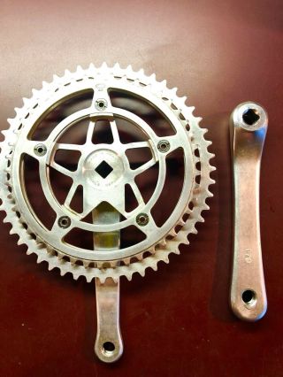 VINTAGE STRONGLIGHT MODELE DEPOSE DRIVE SIDE CRANK ARM WITH 52/ 45 CHAINRINGS 2