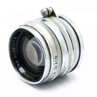 Vintage Canon 50mm F1.  8 L39 Leica Screw Mount Rangefinder Lens For Repair