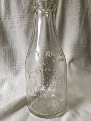 Vintage Quart Vinegar Bottle National Tea Company Chicago Illinois Milk 1924