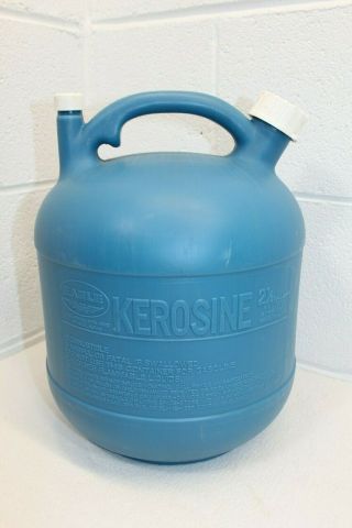 Vintage Eagle Kp - 3 2.  5 Gallon Kerosene/diesel Fuel Can Blue Round Gas No Spout