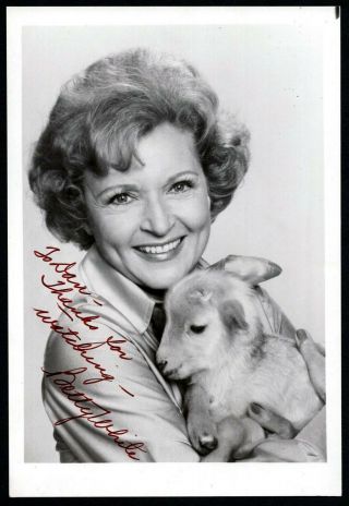 Betty White Signed Lovely Vintage 5x7 Photo / Autograph To Dan
