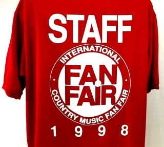 Country Music Fan Fair Staff Polo Shirt Vintage 1998 International Red Size Xl
