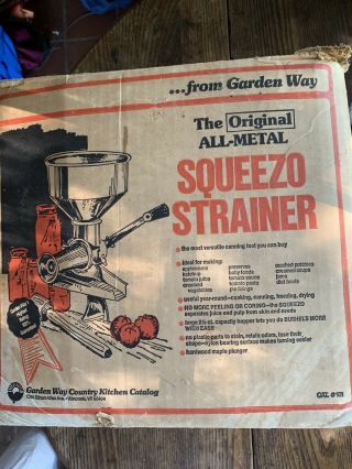 Vintage Squeezo Strainer Model 400 - Ts Garden Way;