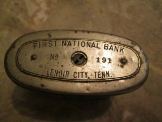 Vintage First National Bank Lenoir City Tenn.  Coin Bank