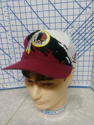 Vintage Washington Redskins Logo Athletic Splash Snapback Hat 90s Cap Nfl