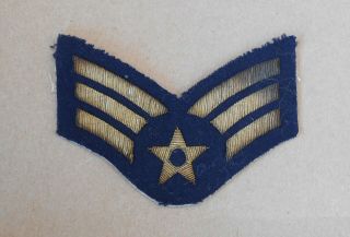 Old Vintage Wwii Usaaf U.  S.  Air Force Senior Airman Bullion Insignia Rank Patch