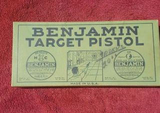 Vintage Benjamin Air Pistol Box No.  132 And Papers 1952
