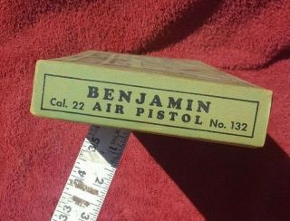 VINTAGE BENJAMIN AIR PISTOL BOX NO.  132 AND PAPERS 1952 5